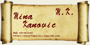 Mina Kanović vizit kartica